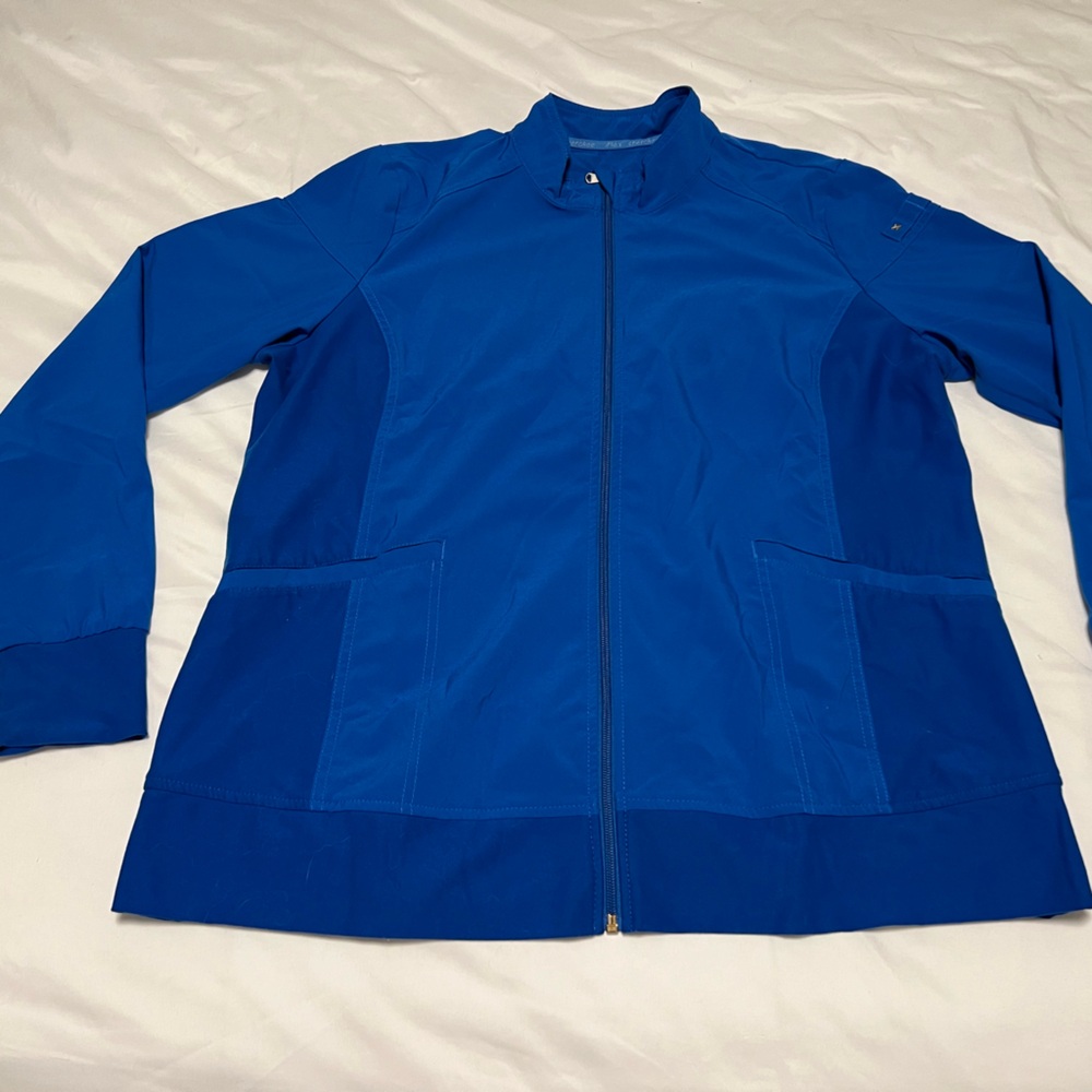 Iflex by Cherokee - Women's Zip Front Warm Up Jacket in Royal Blue, Size XL